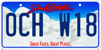 SD license plate 0CHW18