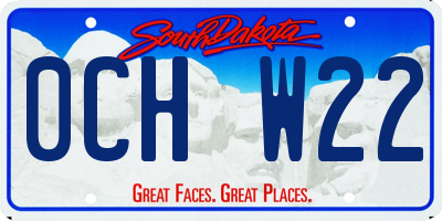 SD license plate 0CHW22