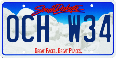 SD license plate 0CHW34