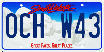 SD license plate 0CHW43