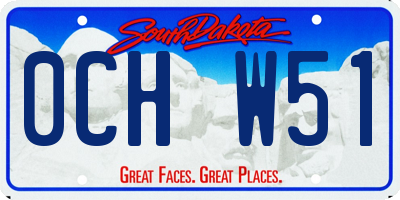 SD license plate 0CHW51