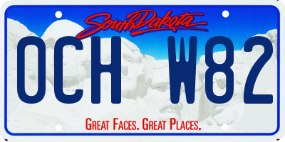 SD license plate 0CHW82