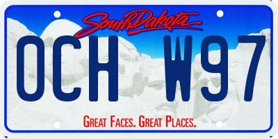 SD license plate 0CHW97