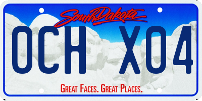 SD license plate 0CHX04
