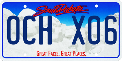 SD license plate 0CHX06