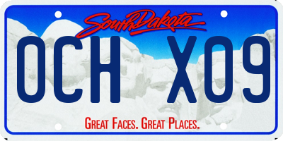 SD license plate 0CHX09