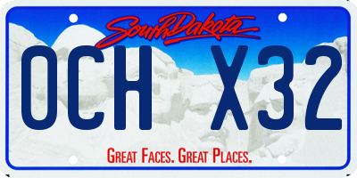 SD license plate 0CHX32