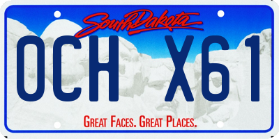 SD license plate 0CHX61