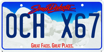 SD license plate 0CHX67
