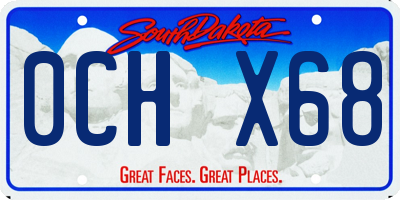 SD license plate 0CHX68