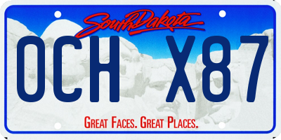 SD license plate 0CHX87