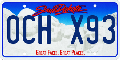 SD license plate 0CHX93
