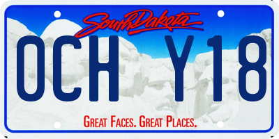SD license plate 0CHY18
