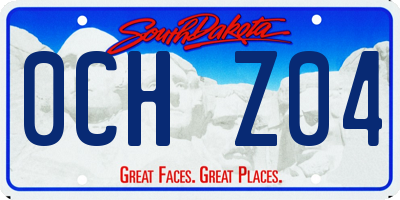 SD license plate 0CHZ04