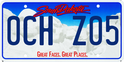 SD license plate 0CHZ05