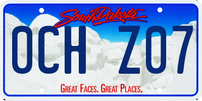 SD license plate 0CHZ07