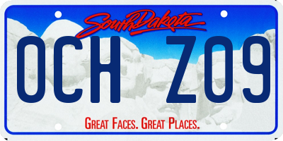 SD license plate 0CHZ09