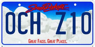 SD license plate 0CHZ10