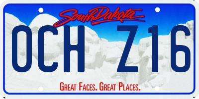 SD license plate 0CHZ16