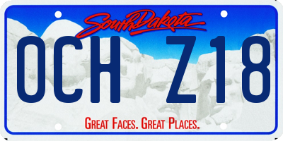 SD license plate 0CHZ18