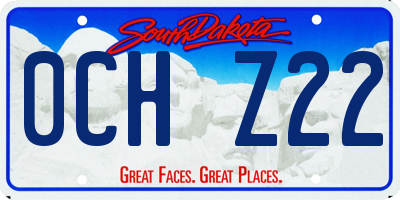 SD license plate 0CHZ22