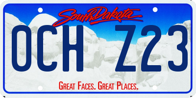 SD license plate 0CHZ23