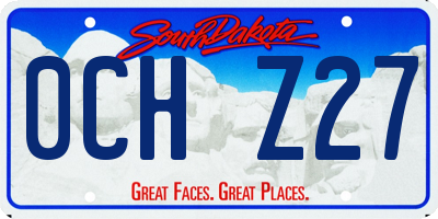 SD license plate 0CHZ27