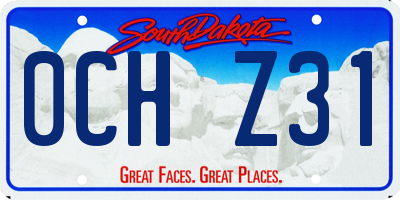 SD license plate 0CHZ31