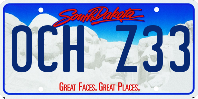 SD license plate 0CHZ33