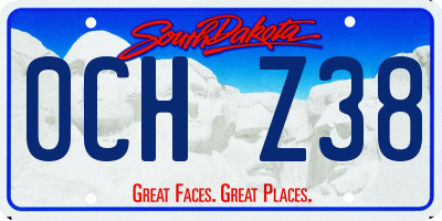 SD license plate 0CHZ38