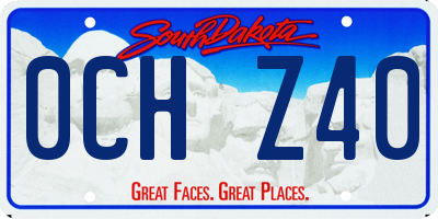 SD license plate 0CHZ40