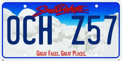 SD license plate 0CHZ57