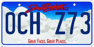 SD license plate 0CHZ73