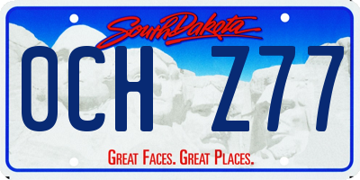 SD license plate 0CHZ77