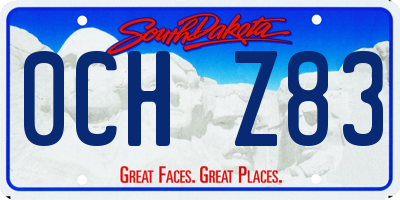 SD license plate 0CHZ83