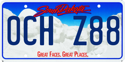 SD license plate 0CHZ88