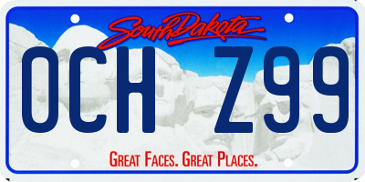 SD license plate 0CHZ99