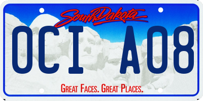 SD license plate 0CIA08
