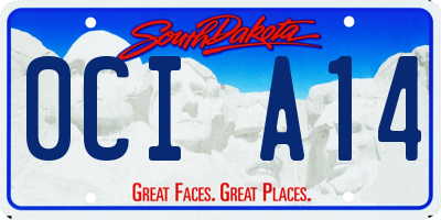 SD license plate 0CIA14