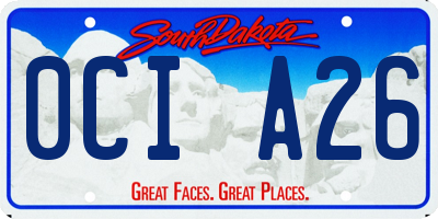 SD license plate 0CIA26