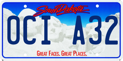 SD license plate 0CIA32