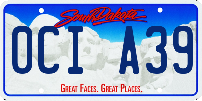 SD license plate 0CIA39