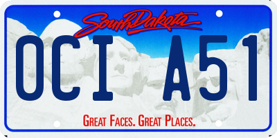 SD license plate 0CIA51