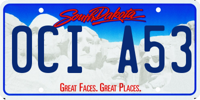 SD license plate 0CIA53