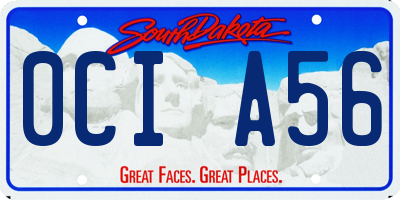 SD license plate 0CIA56