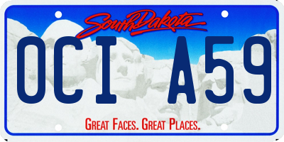 SD license plate 0CIA59