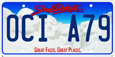 SD license plate 0CIA79