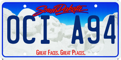 SD license plate 0CIA94