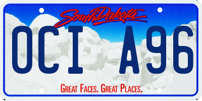 SD license plate 0CIA96