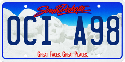 SD license plate 0CIA98